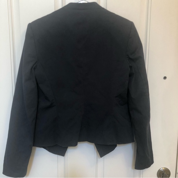 WOMENS THEORY BLACK LANISO FOSTERED ASYMMETRICAL ZIP BLAZER SZ 6 - Picture 6 of 10